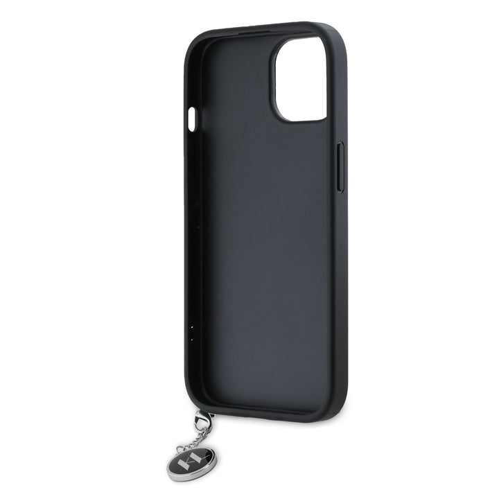 Karl Lagerfeld iPhone 14 & 13 Backcover hoesje Saffiano rhinestones and charm - Zwart-Hoesjes-Ilumina Benelux