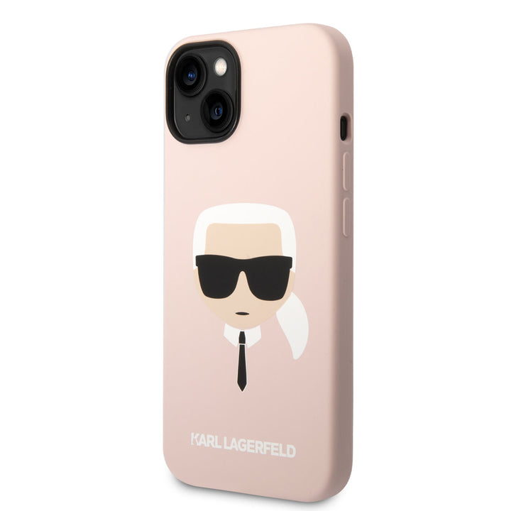 Karl Lagerfeld iPhone 14 & 13 Hardcase Backcover - Karl's Head - Roze-Hoesjes-Ilumina Benelux