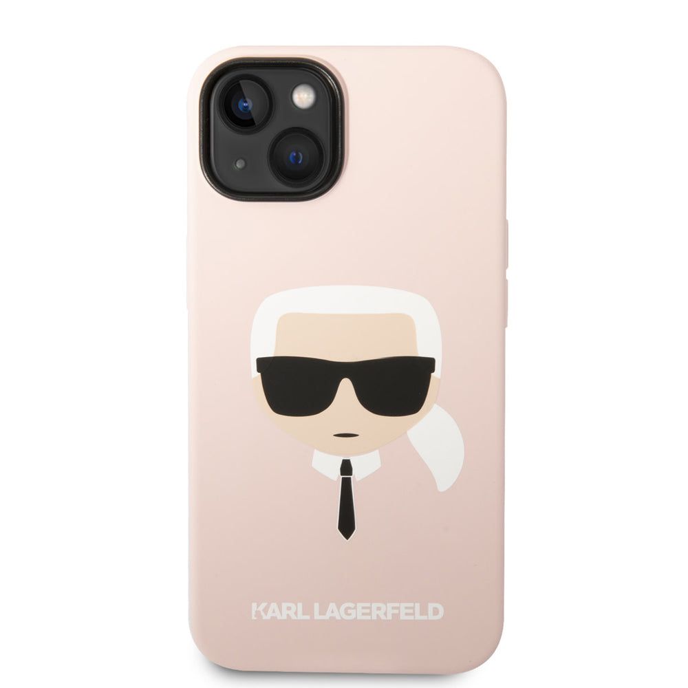 Karl Lagerfeld iPhone 14 & 13 Hardcase Backcover - Karl's Head - Roze-Hoesjes-Ilumina Benelux