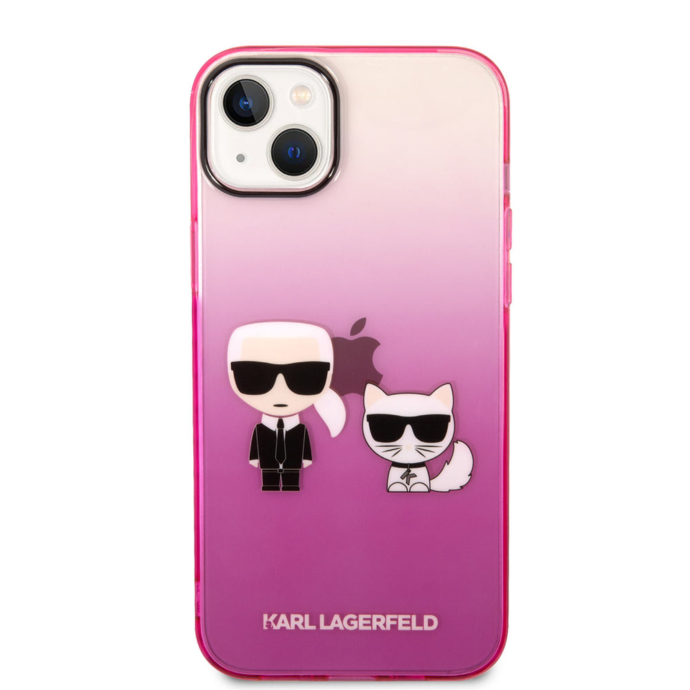 Karl Lagerfeld iPhone 14 & 15 Plus Hardcase Backcover - K&C - Gradient - Roze-Hoesjes-Ilumina Benelux