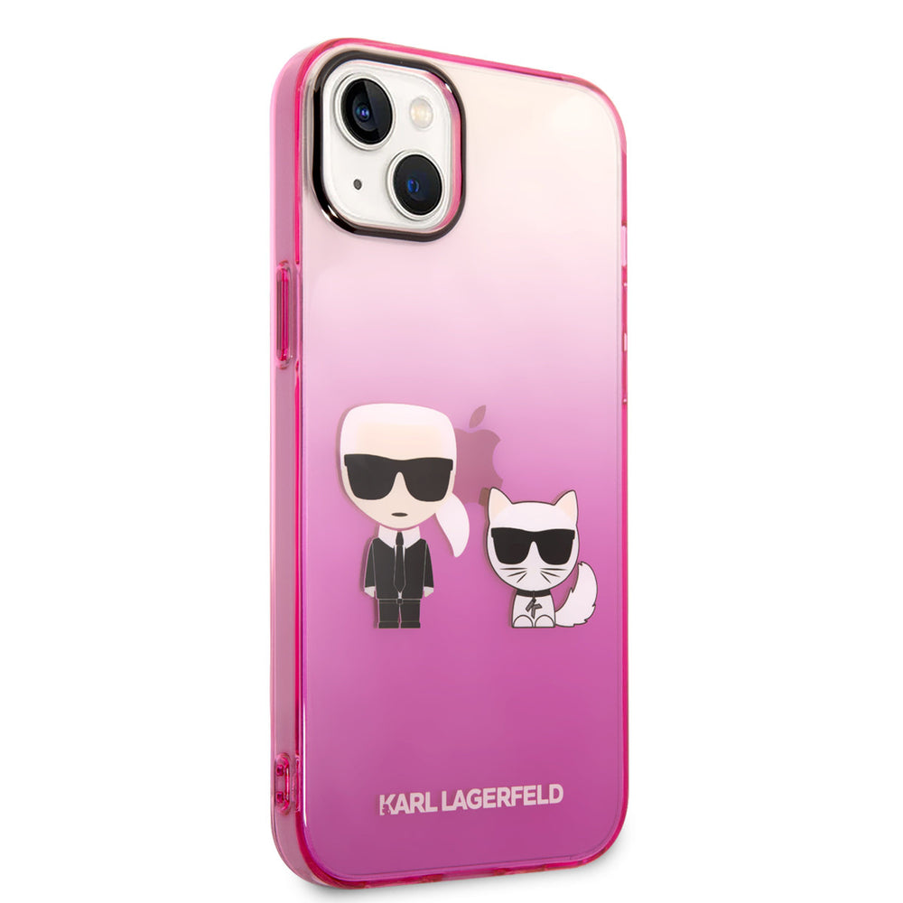 Karl Lagerfeld iPhone 14 & 15 Plus Hardcase Backcover - K&C - Gradient - Roze-Hoesjes-Ilumina Benelux