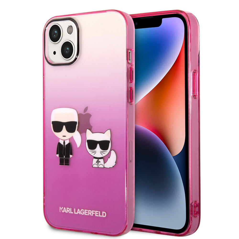 Karl Lagerfeld iPhone 14 & 15 Plus Hardcase Backcover - K&C - Gradient - Roze-Hoesjes-Ilumina Benelux