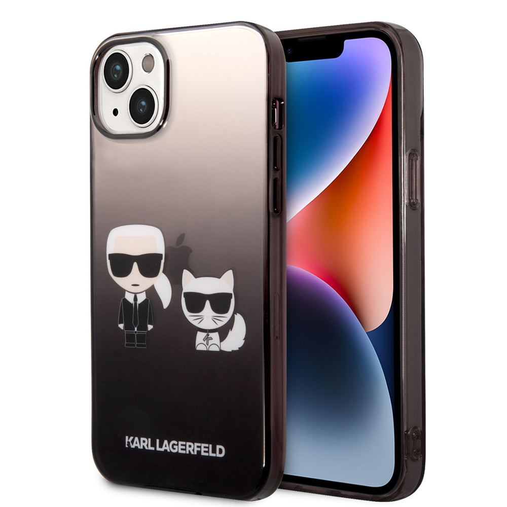 Karl Lagerfeld iPhone 14 & 15 Plus Hardcase Backcover - K&C - Gradient - Zwart-Hoesjes-Ilumina Benelux