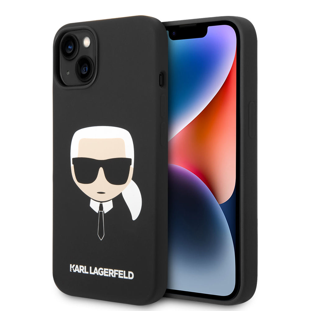 Karl Lagerfeld iPhone 14 & 15 Plus Hardcase Backcover - Karl's Head - Zwart-Hoesjes-Ilumina Benelux