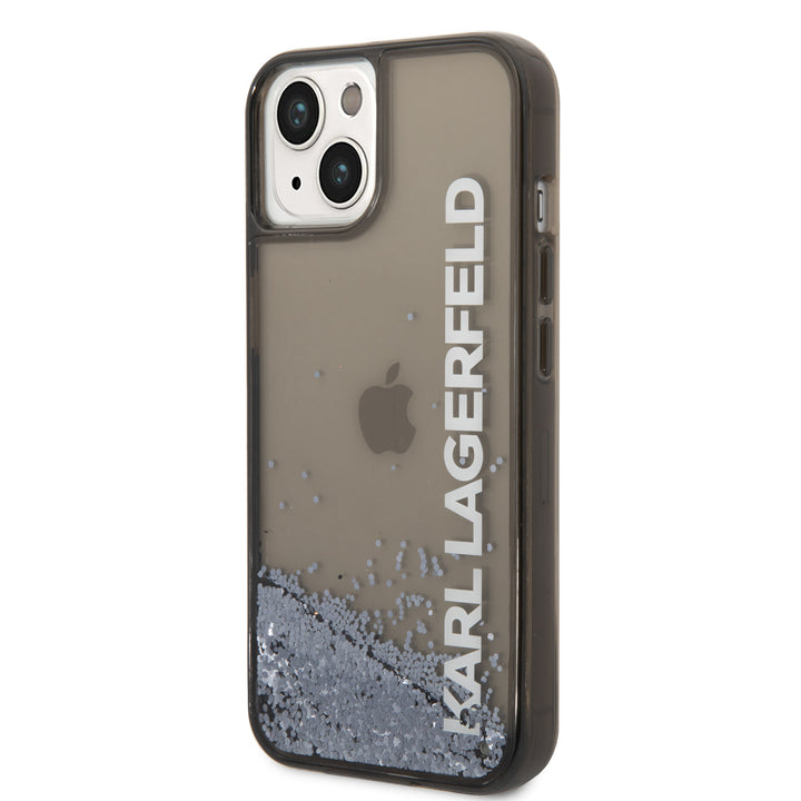 Karl Lagerfeld iPhone 14 Backcover hoesje - Liquid Glitter - Zwart-Hoesjes-Ilumina Benelux