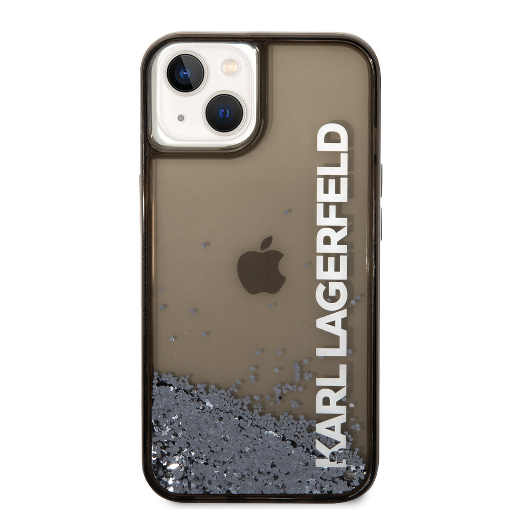 Karl Lagerfeld iPhone 14 Backcover hoesje - Liquid Glitter - Zwart-Hoesjes-Ilumina Benelux