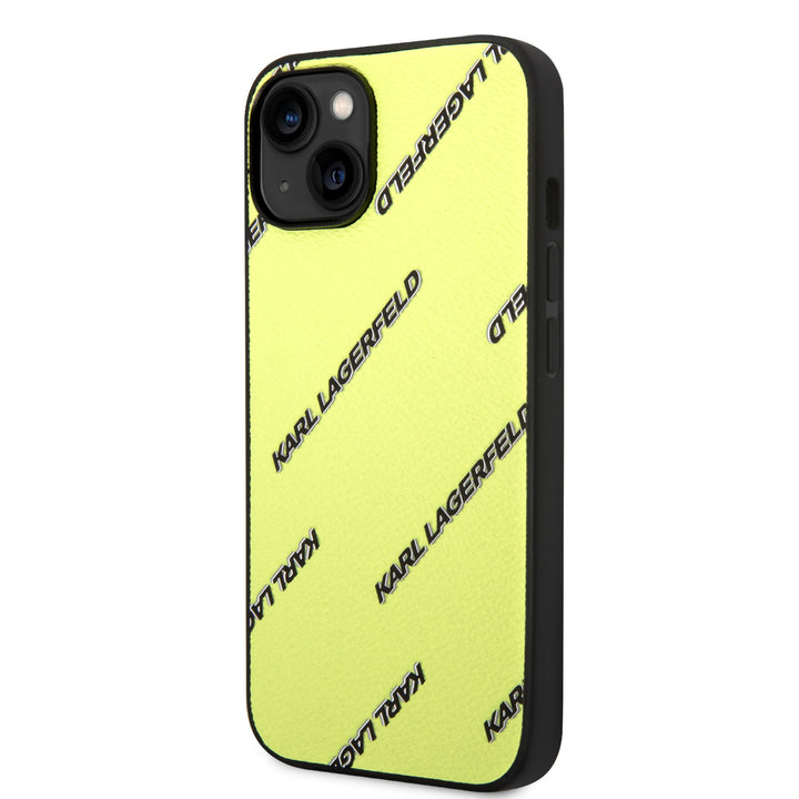 Karl Lagerfeld iPhone 14 Backcover hoesje - Logomania - Geel-Hoesjes-Ilumina Benelux