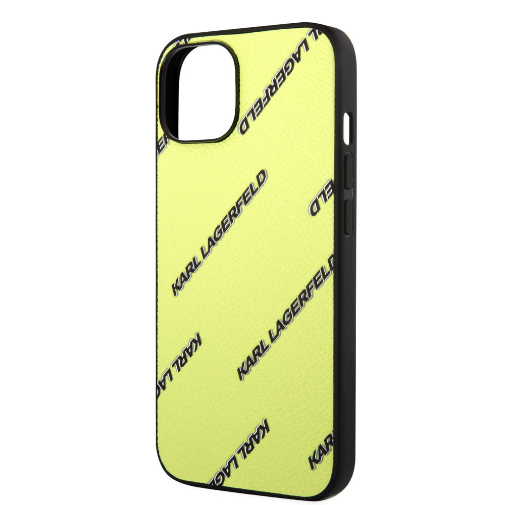 Karl Lagerfeld iPhone 14 Backcover hoesje - Logomania - Geel-Hoesjes-Ilumina Benelux
