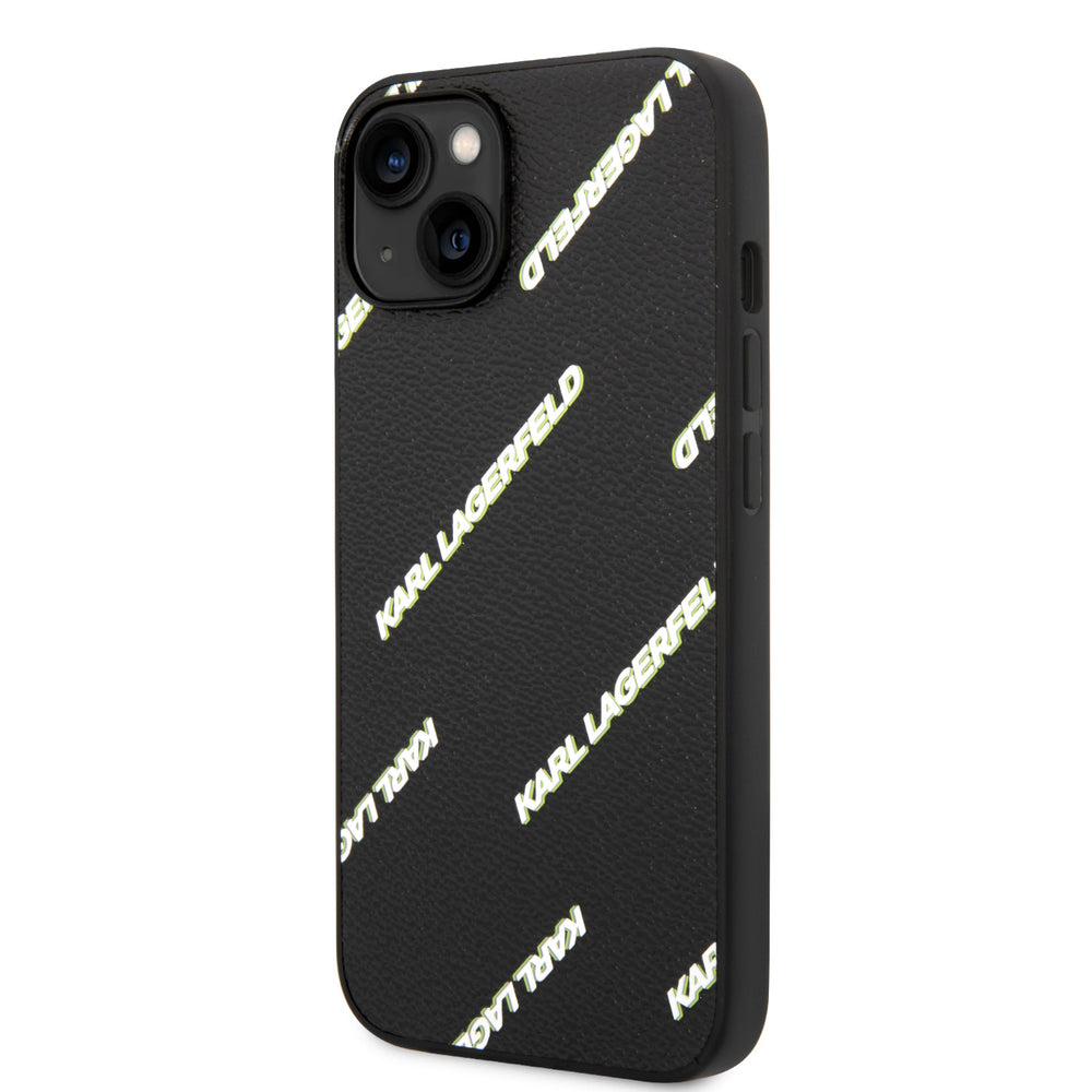 Karl Lagerfeld iPhone 14 Backcover hoesje - Logomania - Zwart-Hoesjes-Ilumina Benelux
