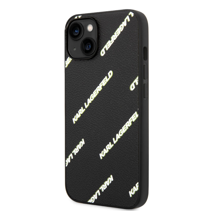 Karl Lagerfeld iPhone 14 Backcover hoesje - Logomania - Zwart-Hoesjes-Ilumina Benelux