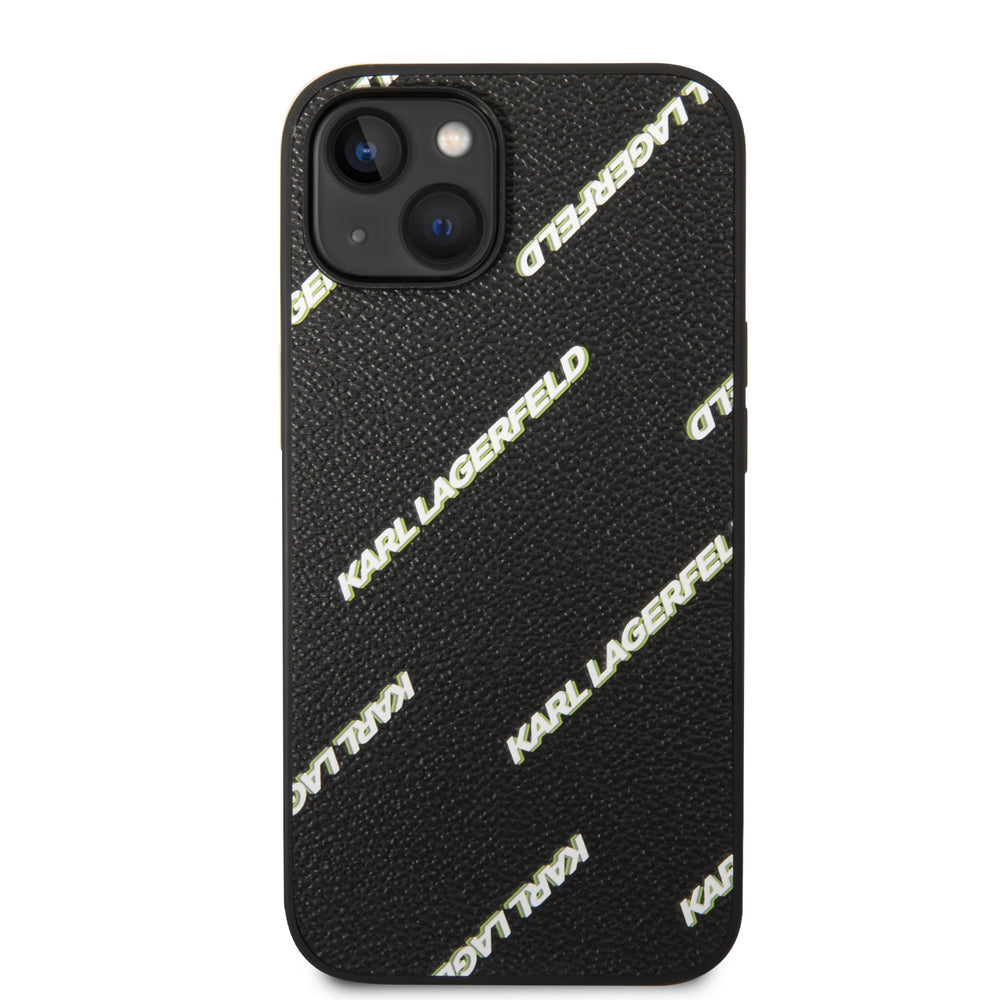 Karl Lagerfeld iPhone 14 Backcover hoesje - Logomania - Zwart-Hoesjes-Ilumina Benelux