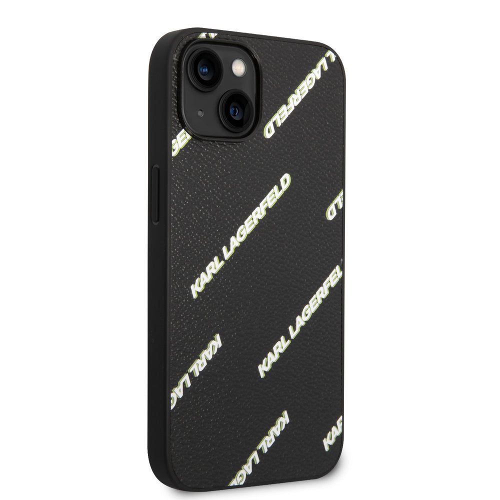 Karl Lagerfeld iPhone 14 Backcover hoesje - Logomania - Zwart-Hoesjes-Ilumina Benelux