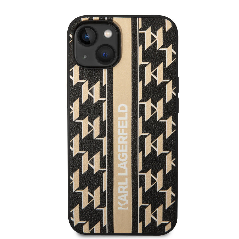 Karl Lagerfeld iPhone 14 Backcover hoesje - Stripe - Geel Zwart-Hoesjes-Ilumina Benelux