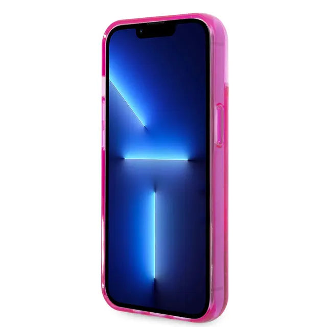 Karl Lagerfeld iPhone 14 Plus Backcover hoesje - Liquid Glitter - RSG - Roze-Hoesjes-Ilumina Benelux