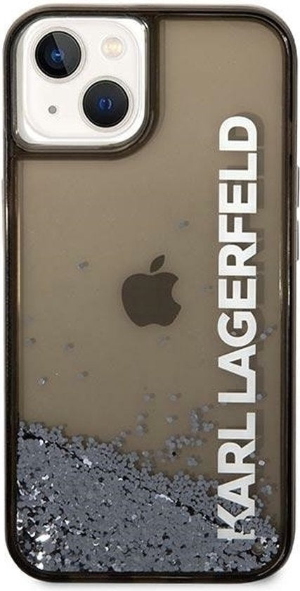 Karl Lagerfeld iPhone 14 Plus Backcover hoesje - Liquid Glitter - Zwart-Hoesjes-Ilumina Benelux