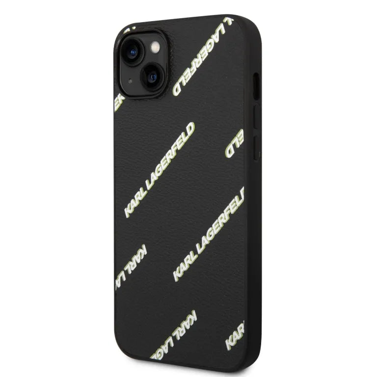 Karl Lagerfeld iPhone 14 Plus Backcover hoesje - Logomania - Zwart-Hoesjes-Ilumina Benelux