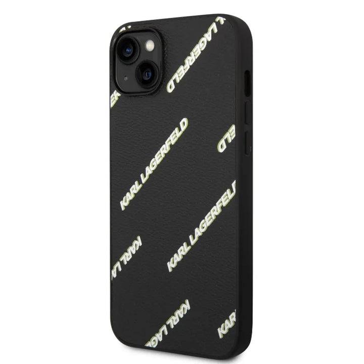 Karl Lagerfeld iPhone 14 Plus Backcover hoesje - Logomania - Zwart-Hoesjes-Ilumina Benelux