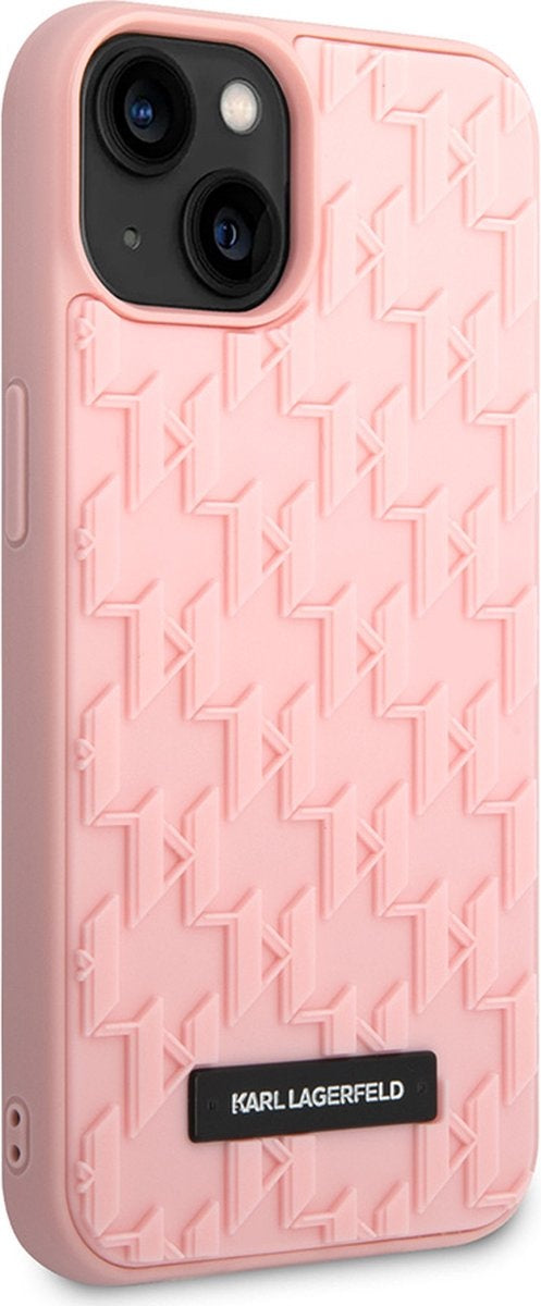 Karl Lagerfeld iPhone 14 Plus Backcover hoesje - Monogram - Roze-Hoesjes-Ilumina Benelux