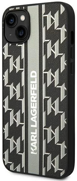 Karl Lagerfeld iPhone 14 Plus Backcover hoesje - Monogram Stripe - Zwart-Hoesjes-Ilumina Benelux