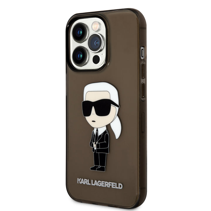 Karl Lagerfeld iPhone 14 Pro Backcover hoesje - IML NFT Ikonik - Zwart-Hoesjes-Ilumina Benelux