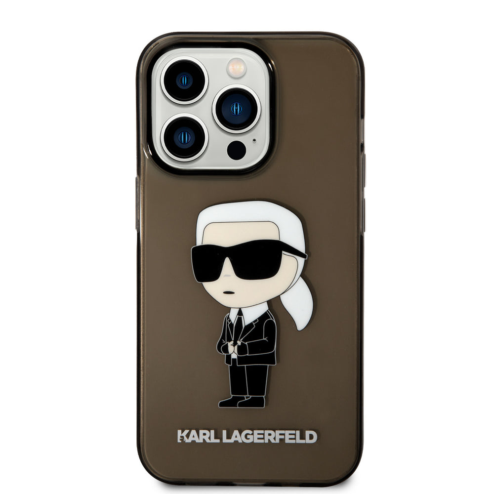 Karl Lagerfeld iPhone 14 Pro Backcover hoesje - IML NFT Ikonik - Zwart-Hoesjes-Ilumina Benelux