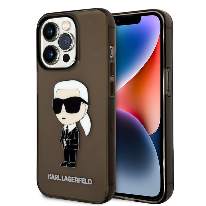 Karl Lagerfeld iPhone 14 Pro Backcover hoesje - IML NFT Ikonik - Zwart-Hoesjes-Ilumina Benelux