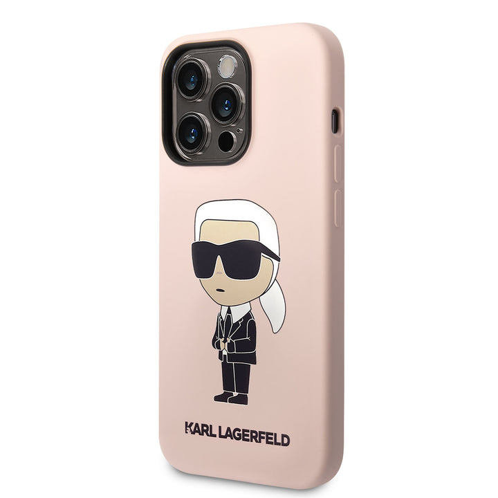 Karl Lagerfeld iPhone 14 Pro Backcover hoesje - Karl - Roze-Hoesjes-Ilumina Benelux