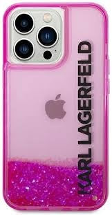 Karl Lagerfeld iPhone 14 Pro Backcover hoesje - Liquid Glitter - Roze-Hoesjes-Ilumina Benelux