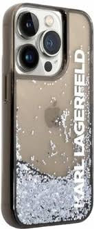 Karl Lagerfeld iPhone 14 Pro Backcover hoesje - Liquid Glitter - Zwart-Hoesjes-Ilumina Benelux