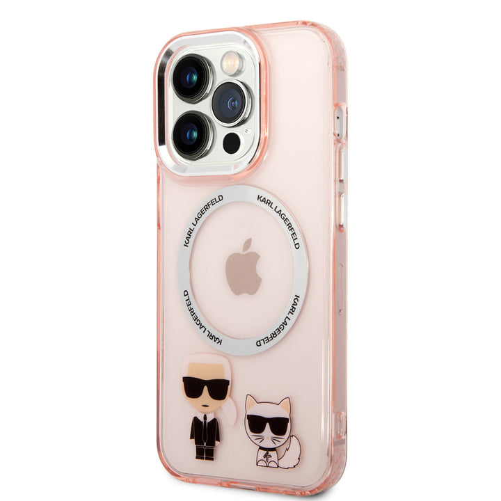 Karl Lagerfeld iPhone 14 Pro Backcover hoesje - Magsafe - K&C - Roze-Hoesjes-Ilumina Benelux
