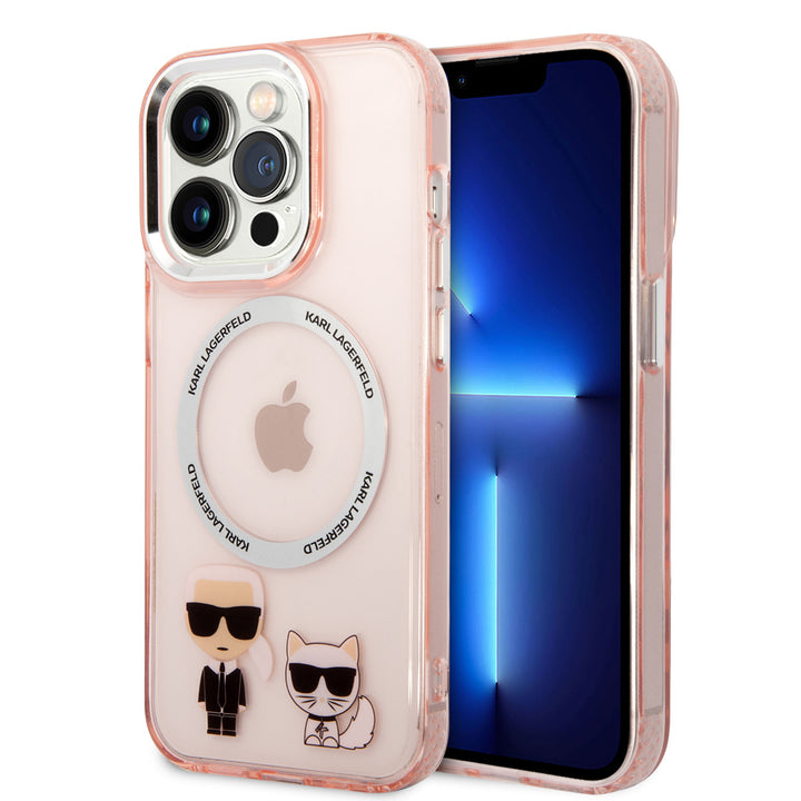 Karl Lagerfeld iPhone 14 Pro Backcover hoesje - Magsafe - K&C - Roze-Hoesjes-Ilumina Benelux