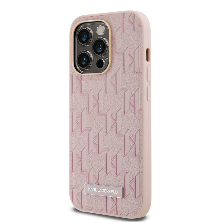Karl Lagerfeld iPhone 14 Pro Backcover hoesje Magsafe pu - hot stamp - Roze-Hoesjes-Ilumina Benelux