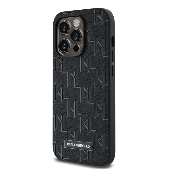 Karl Lagerfeld iPhone 14 Pro Backcover hoesje Magsafe pu - hot stamp - Zwart-Hoesjes-Ilumina Benelux