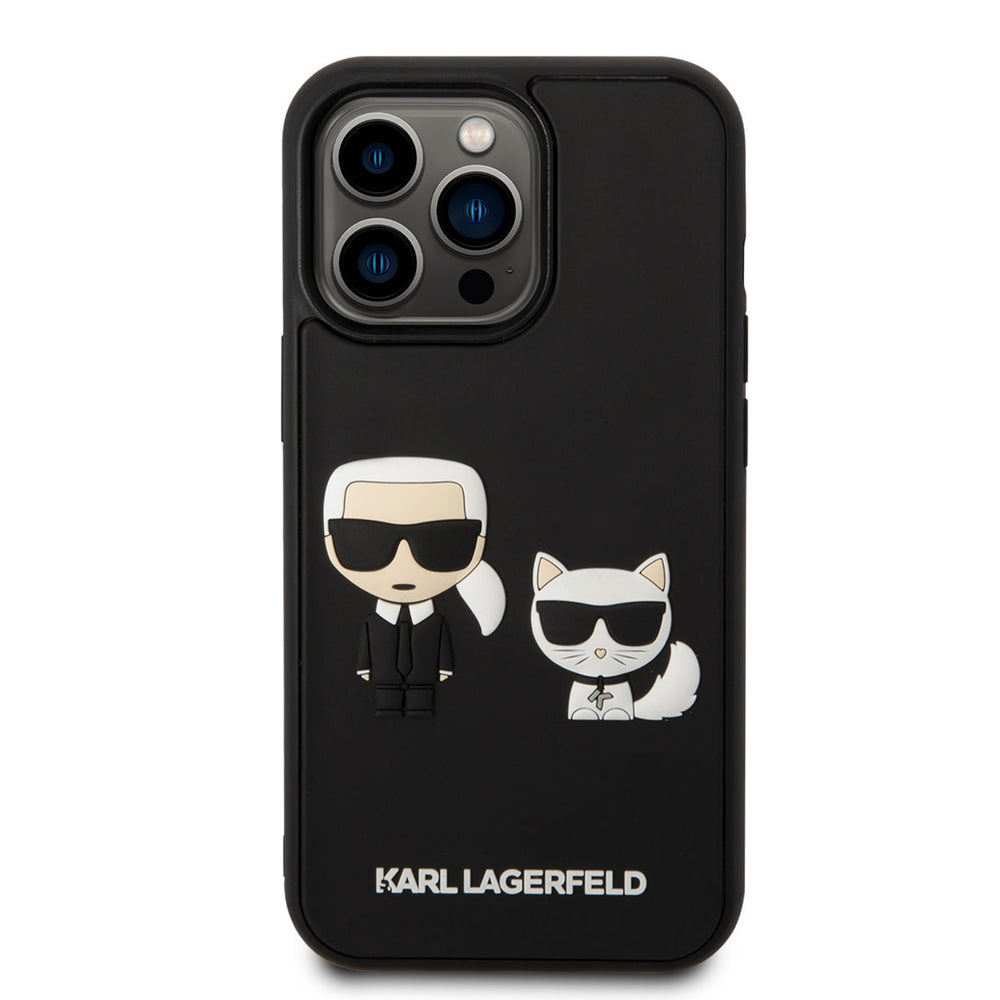 Karl Lagerfeld iPhone 14 Pro Hardcase Backcover - 3D Rubber K&C - Zwart-Hoesjes-Ilumina Benelux