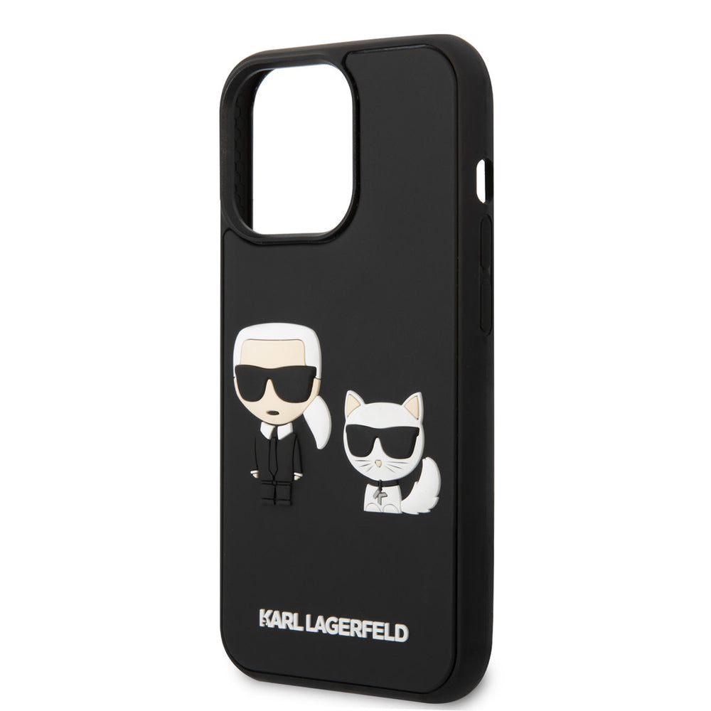 Karl Lagerfeld iPhone 14 Pro Hardcase Backcover - 3D Rubber K&C - Zwart-Hoesjes-Ilumina Benelux
