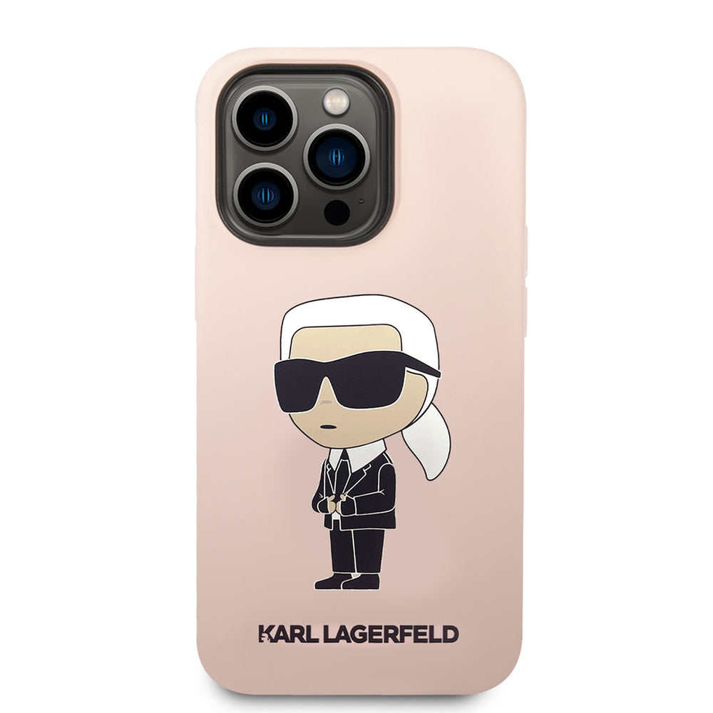 Karl Lagerfeld iPhone 14 Pro Hardcase Backcover - Ikonik NFT Karl - Magsafe Compatible - Roze-Hoesjes-Ilumina Benelux