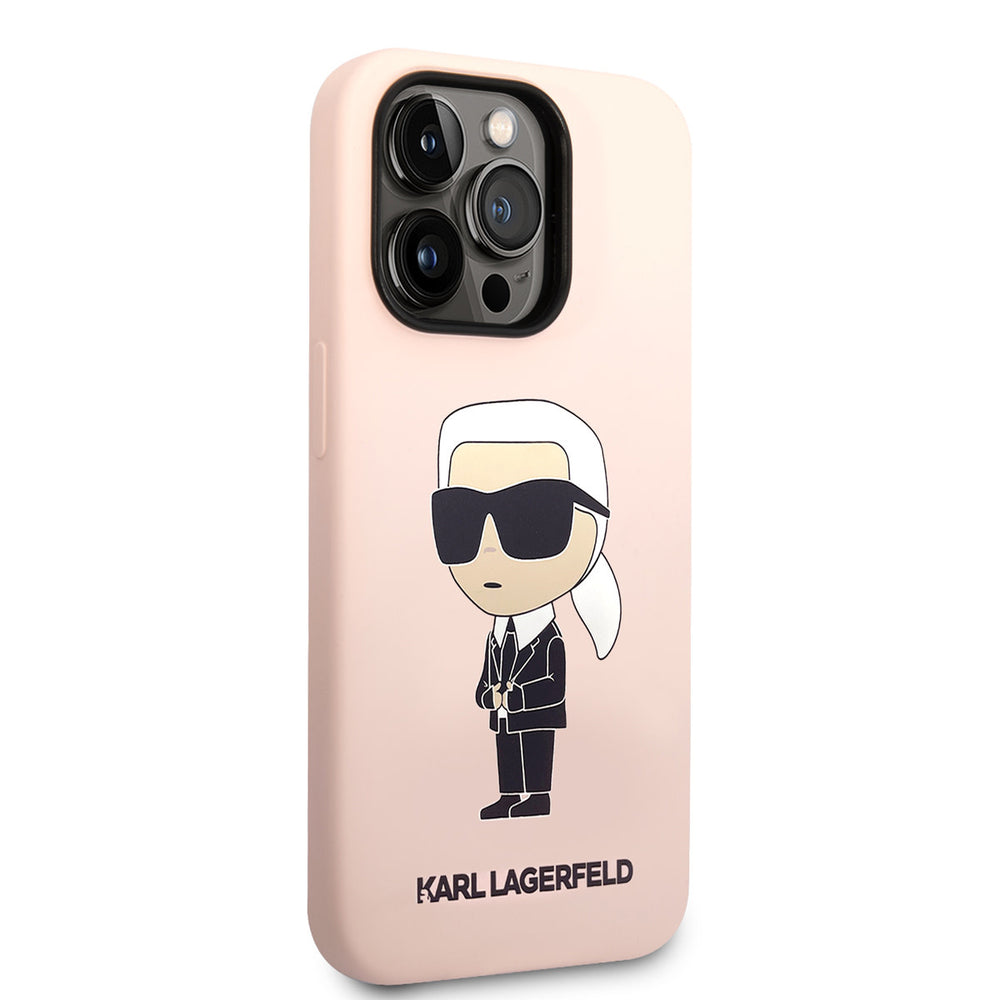 Karl Lagerfeld iPhone 14 Pro Hardcase Backcover - Ikonik NFT Karl - Magsafe Compatible - Roze-Hoesjes-Ilumina Benelux