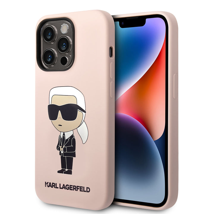 Karl Lagerfeld iPhone 14 Pro Hardcase Backcover - Ikonik NFT Karl - Magsafe Compatible - Roze-Hoesjes-Ilumina Benelux