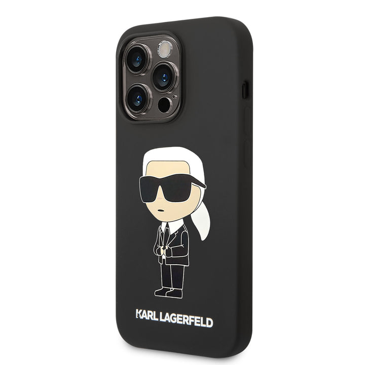 Karl Lagerfeld iPhone 14 Pro Hardcase Backcover - Ikonik NFT Karl - Magsafe Compatible - Zwart-Hoesjes-Ilumina Benelux