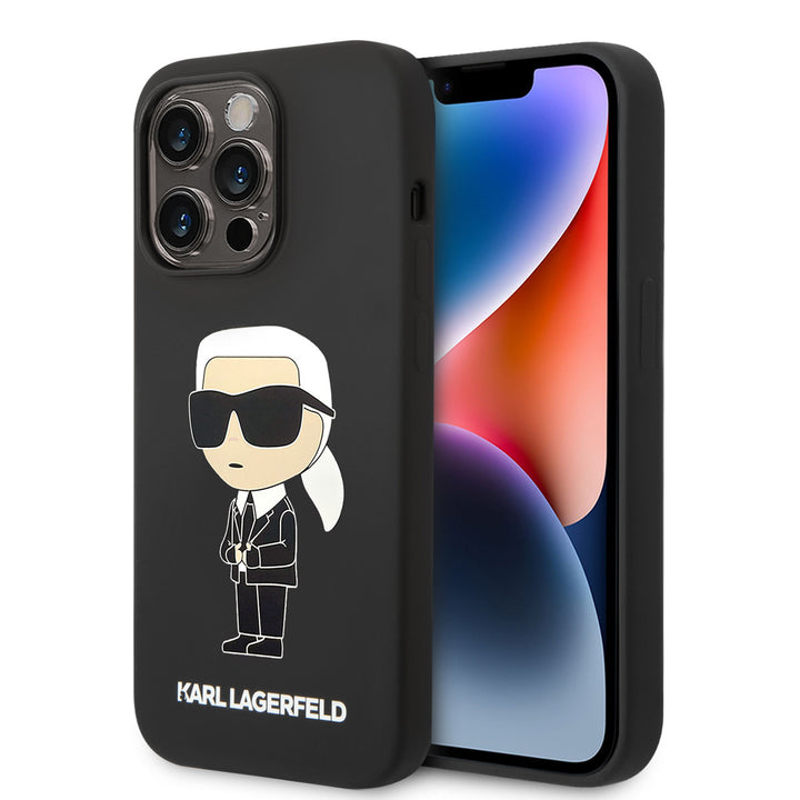 Karl Lagerfeld iPhone 14 Pro Hardcase Backcover - Ikonik NFT Karl - Magsafe Compatible - Zwart-Hoesjes-Ilumina Benelux