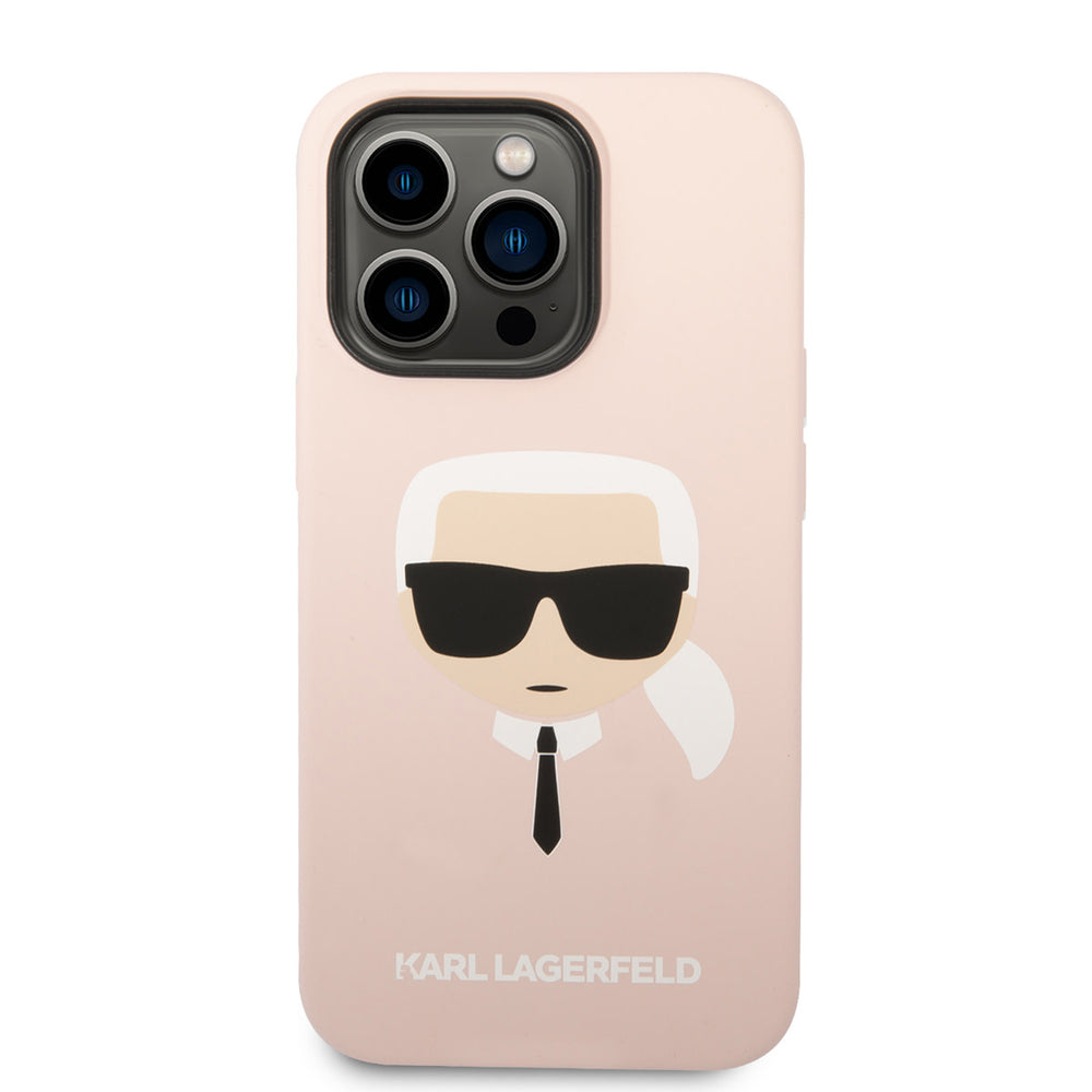 Karl Lagerfeld iPhone 14 Pro Hardcase Backcover - Karl's Head - Magsafe Compatible - Roze-Hoesjes-Ilumina Benelux