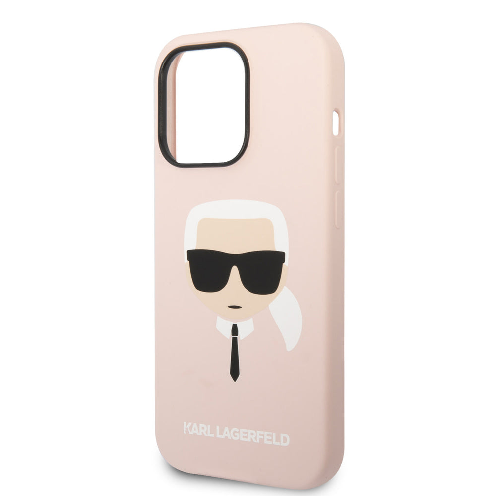 Karl Lagerfeld iPhone 14 Pro Hardcase Backcover - Karl's Head - Magsafe Compatible - Roze-Hoesjes-Ilumina Benelux