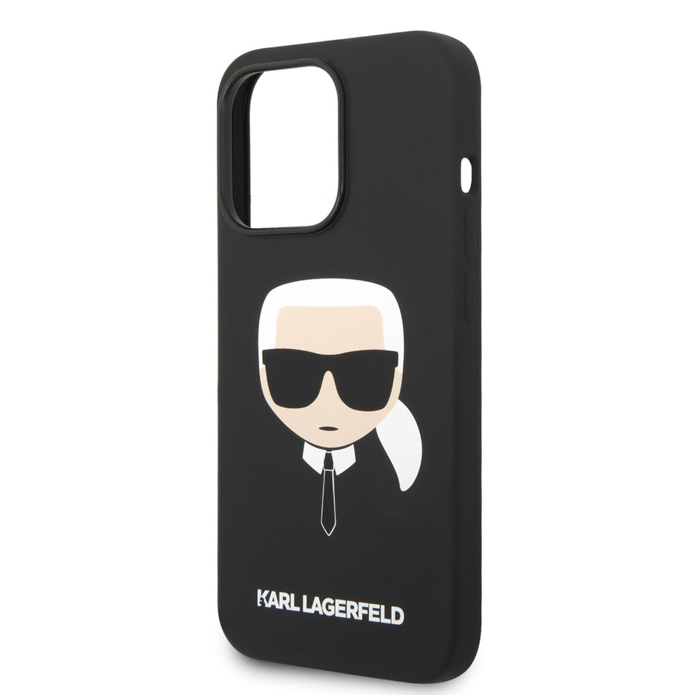 Karl Lagerfeld iPhone 14 Pro Hardcase Backcover - Karl's Head - Zwart-Hoesjes-Ilumina Benelux