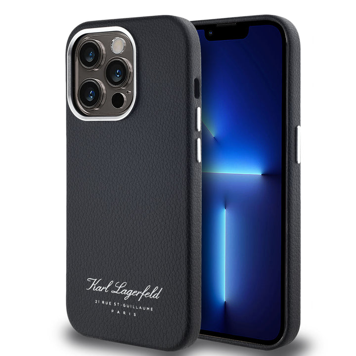 Karl Lagerfeld iPhone 14 Pro Max Backcover hoesje FW pu Hotel RSG - Zwart-Hoesjes-Ilumina Benelux