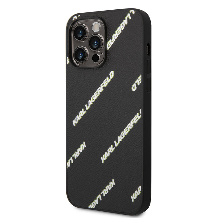 Karl Lagerfeld iPhone 14 Pro Max Backcover hoesje - Logomania - Zwart-Hoesjes-Ilumina Benelux