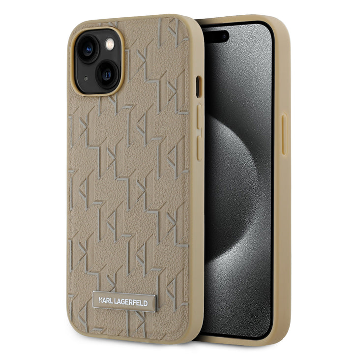 Karl Lagerfeld iPhone 14 Pro Max Backcover hoesje Magsafe - Hot stamps - Beige-Hoesjes-Ilumina Benelux