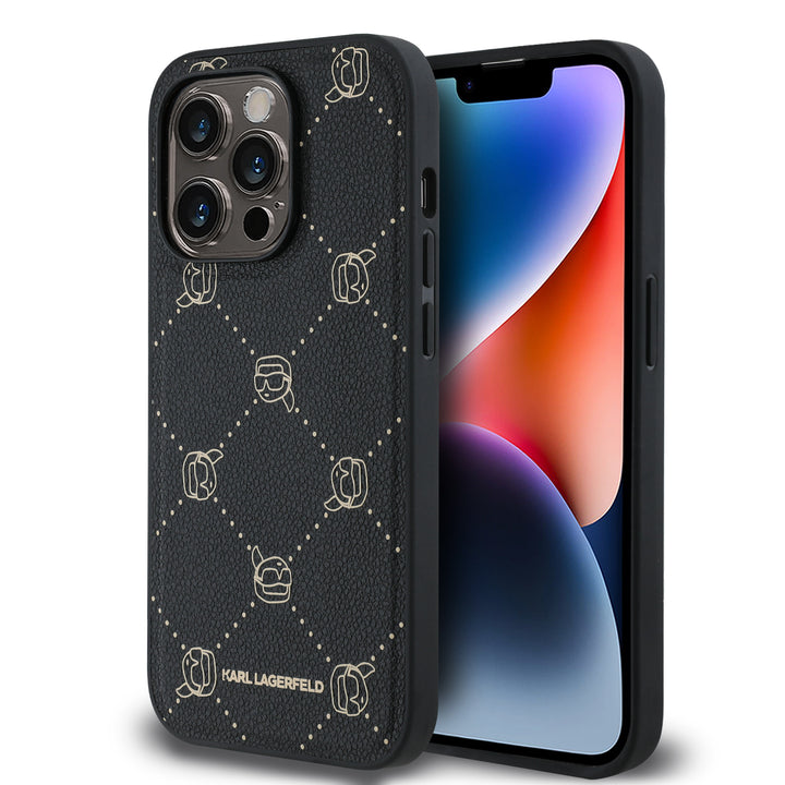 Karl Lagerfeld iPhone 14 Pro Max Backcover hoesje Magsafe - Karl Heads - Zwart-Hoesjes-Ilumina Benelux