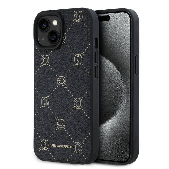 Karl Lagerfeld iPhone 14 Pro Max Backcover hoesje Magsafe - Karl Heads - Zwart-Hoesjes-Ilumina Benelux