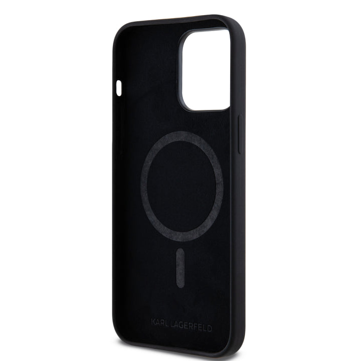 Karl Lagerfeld iPhone 14 Pro Max Backcover hoesje Magsafe - Karl Print - Zwart-Hoesjes-Ilumina Benelux