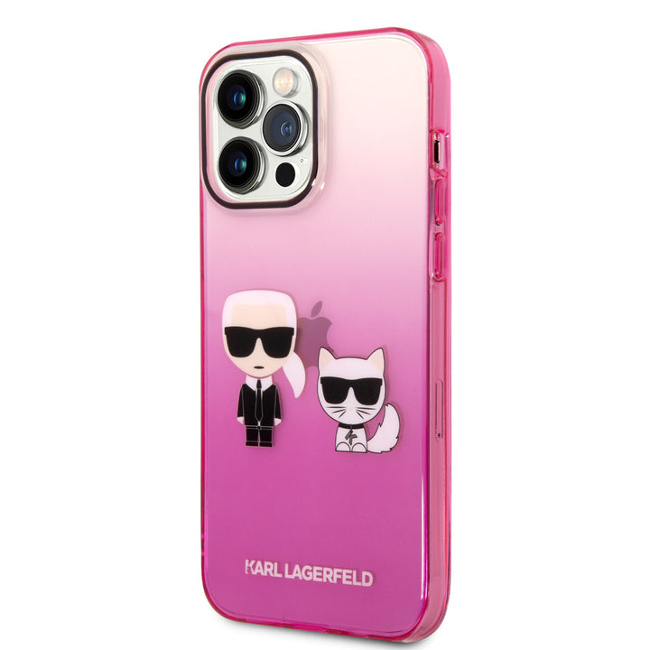 Karl Lagerfeld iPhone 14 Pro Max Hardcase Backcover - K&C - Gradient - Roze-Hoesjes-Ilumina Benelux